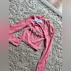 Urban outfitters pink butterfly long sleeve shirt
